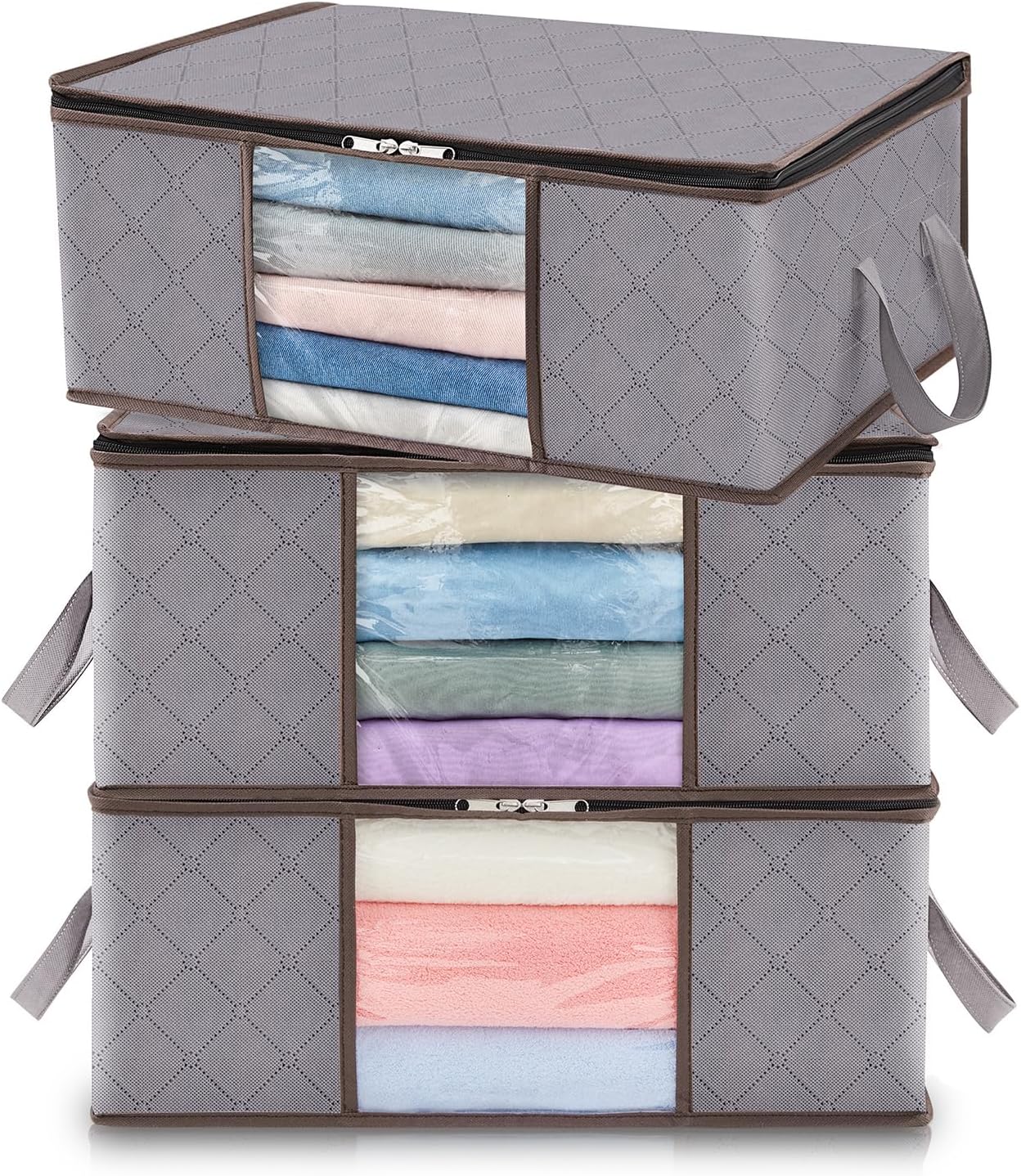 Opbergbox Met Venster Opvouwbaar 35-90L Kleding Opbergdoos Met Rits