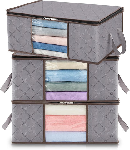 Opbergbox Met Venster Opvouwbaar 35-90L Kleding Opbergdoos Met Rits