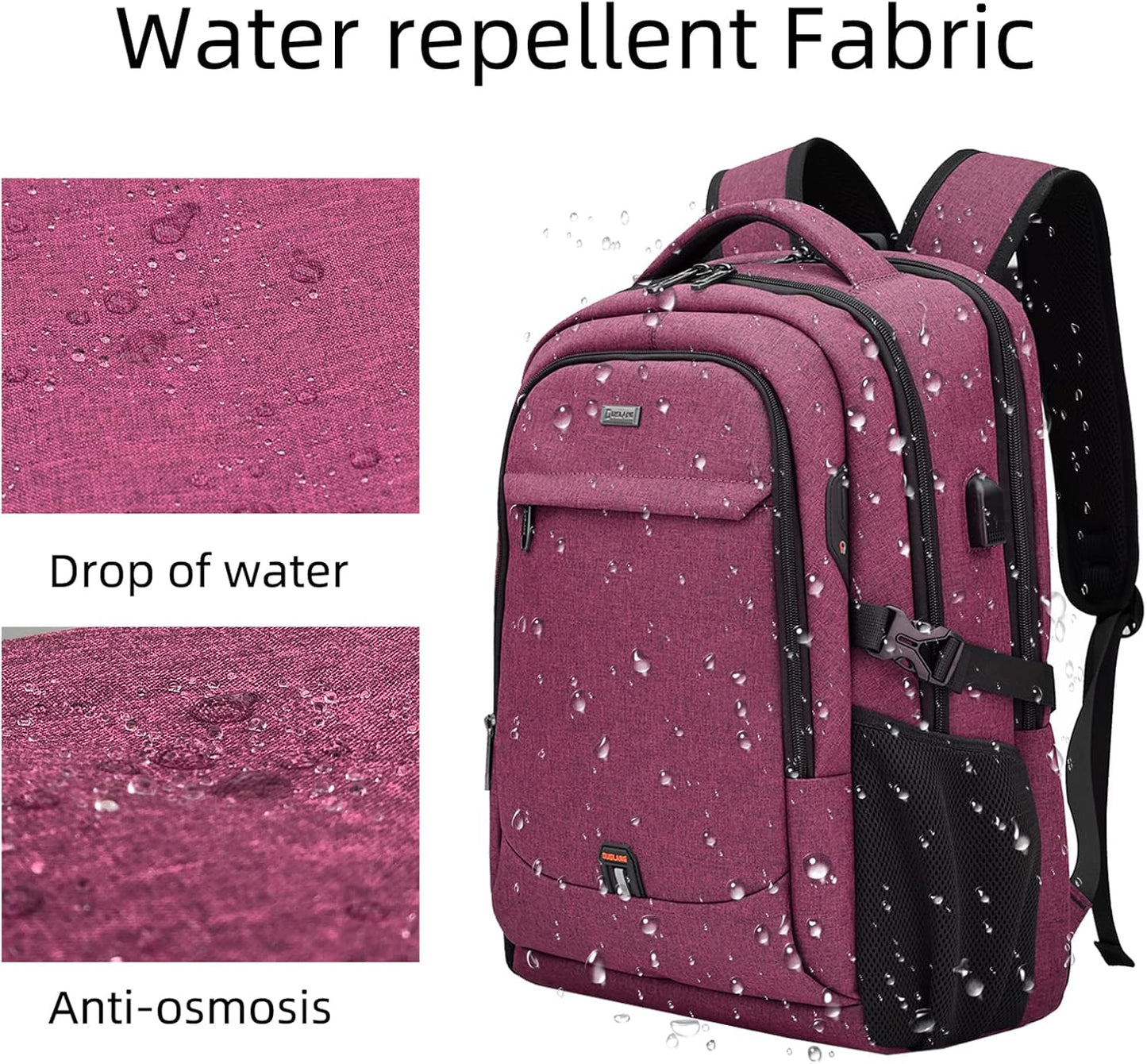 Waterdichte Laptop Reisrugzak met USB-Oplaadpoort & Georganiseerde Opslag – 13-17 Inch