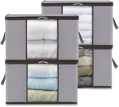 Opbergbox Met Venster Opvouwbaar 35-90L Kleding Opbergdoos Met Rits