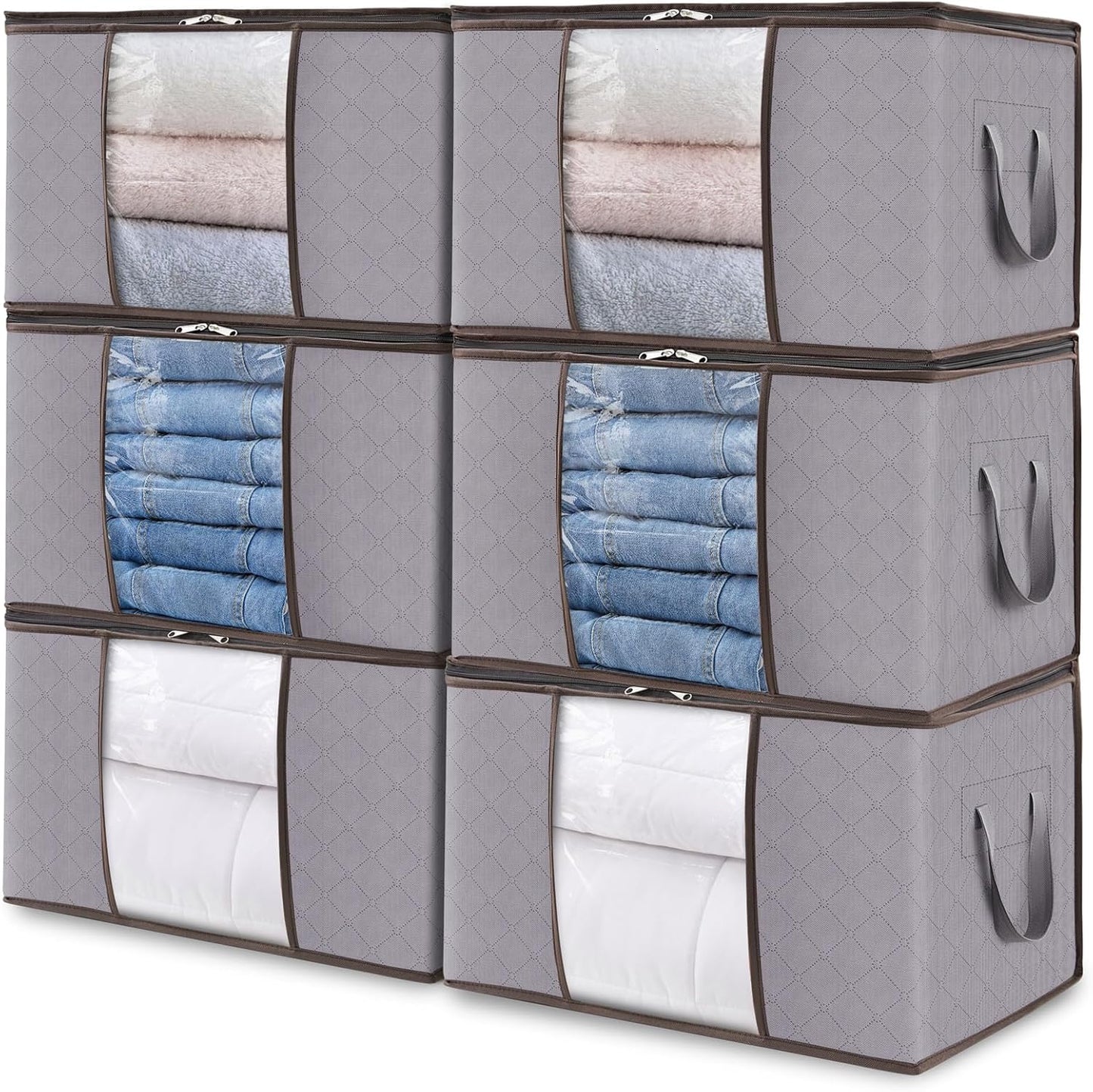 Opbergbox Met Venster Opvouwbaar 35-90L Kleding Opbergdoos Met Rits