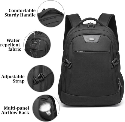 Waterdichte Laptop Reisrugzak met USB-Oplaadpoort & Georganiseerde Opslag – 13-17 Inch