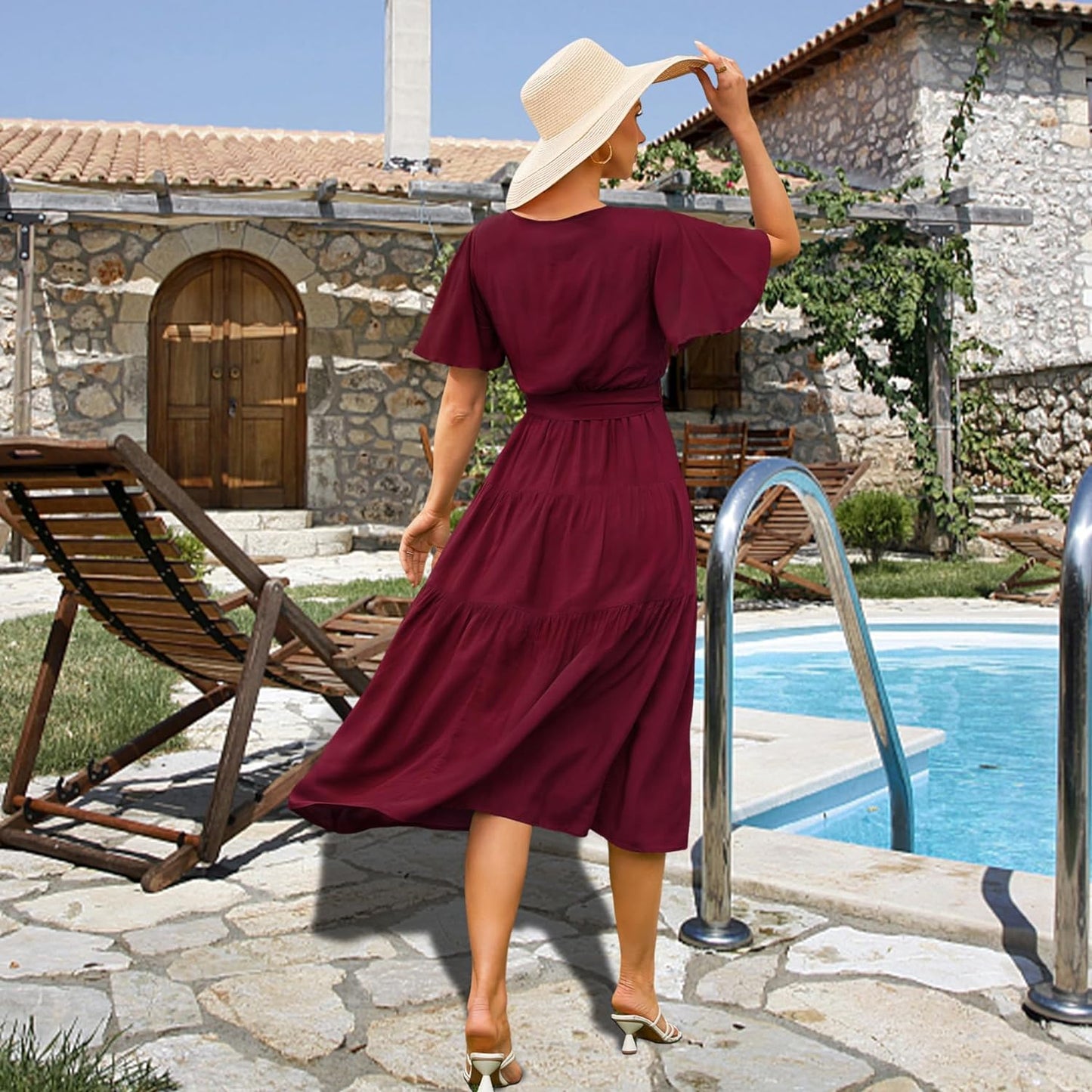 Zomerjurk Dames Bloemenprint Jurk Maxi Mousseline