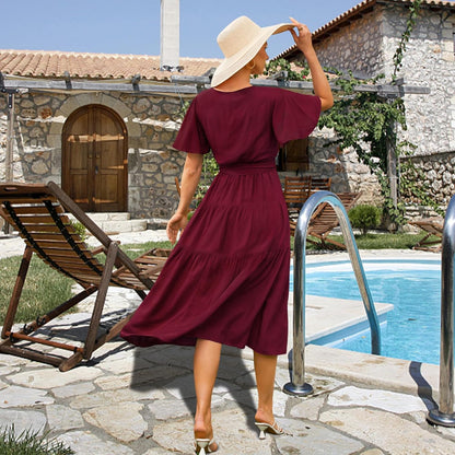Zomerjurk Dames Bloemenprint Jurk Maxi Mousseline