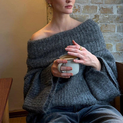 Dames Trui Off-shoulder Warme Gebreide Trui voor Vrouwen