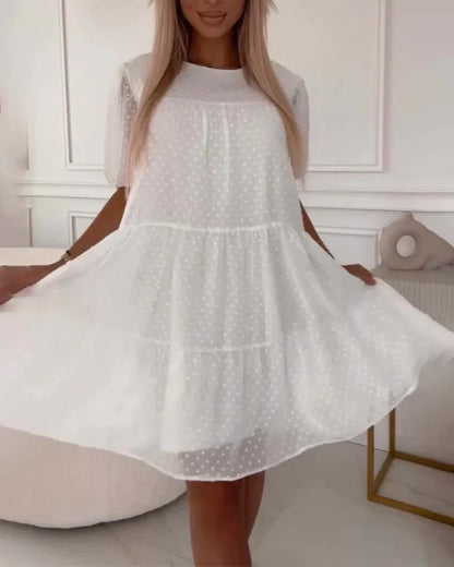 Korte Witte Jurk voor Vrouw Elegante Stijl