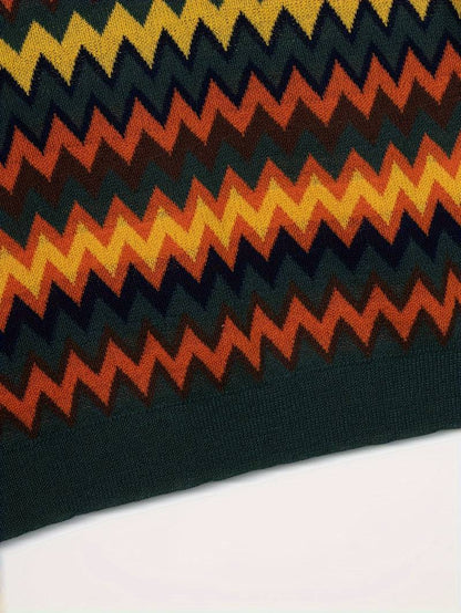 Retro Trui Zigzag Patroon Vintage Look