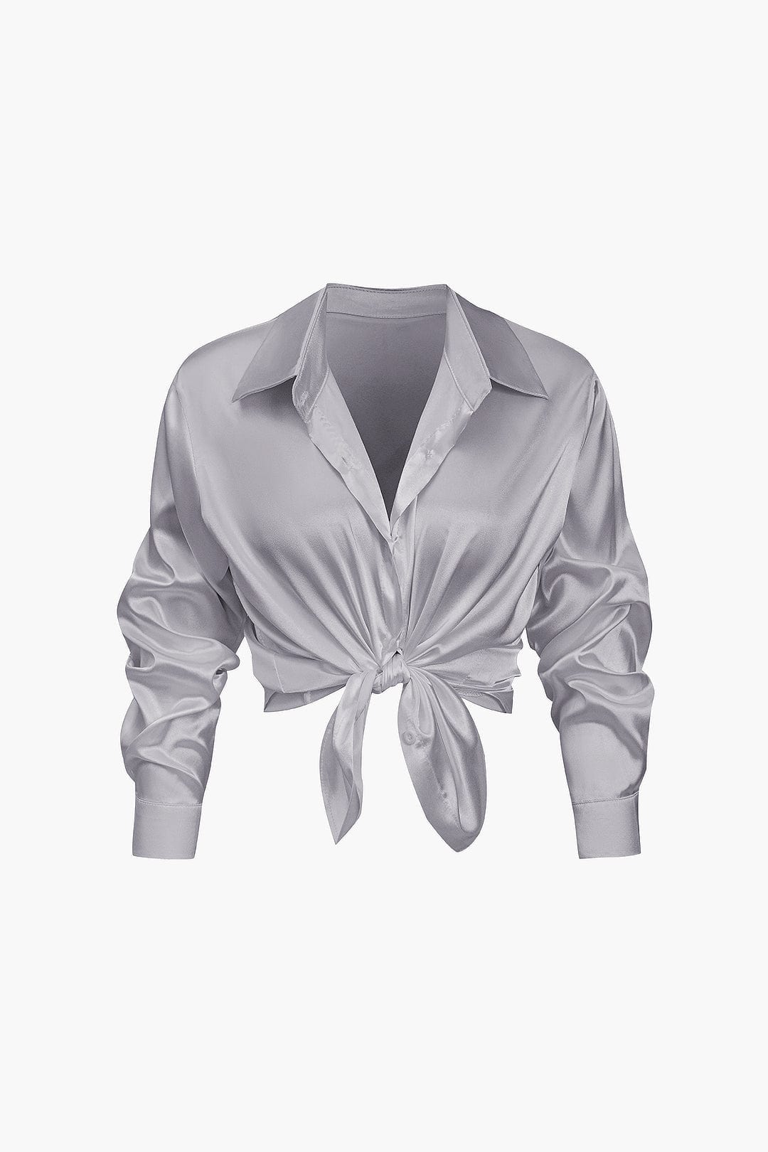 Vrouwelijke Blouse van Satijn Lang Mouw Elegant Model