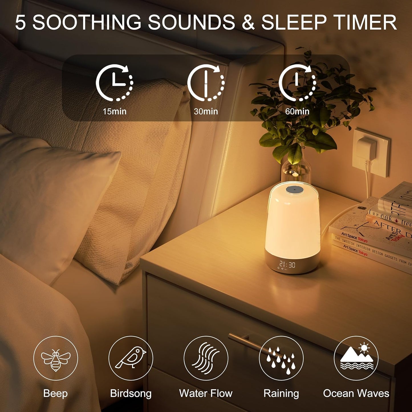 Aurora Wake-Up Light – Lichtwekker met Zonsopgang, Natuurlijke Geluiden & USB-C