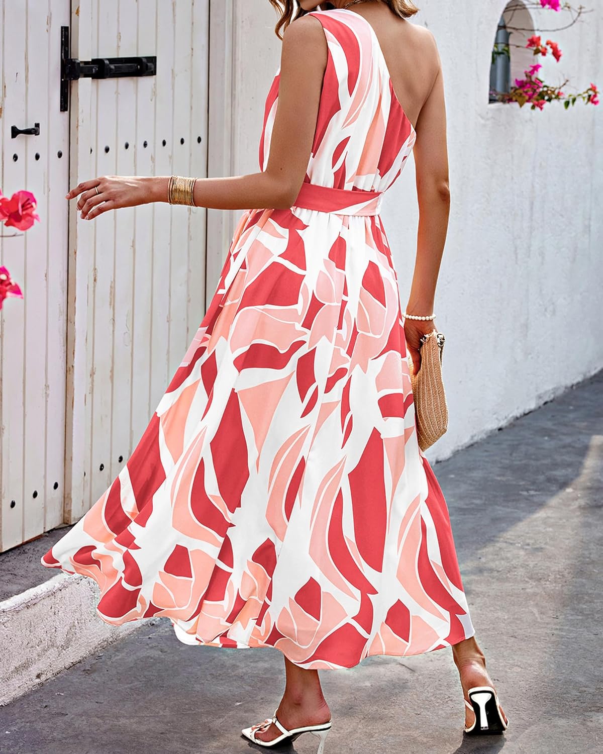 Zomerse Maxi Jurk voor Vrouwen Lange Jurk Zwart wit