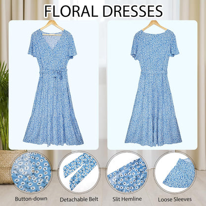 Zomerjurk Dames Bloemenprint Jurk Maxi Mousseline