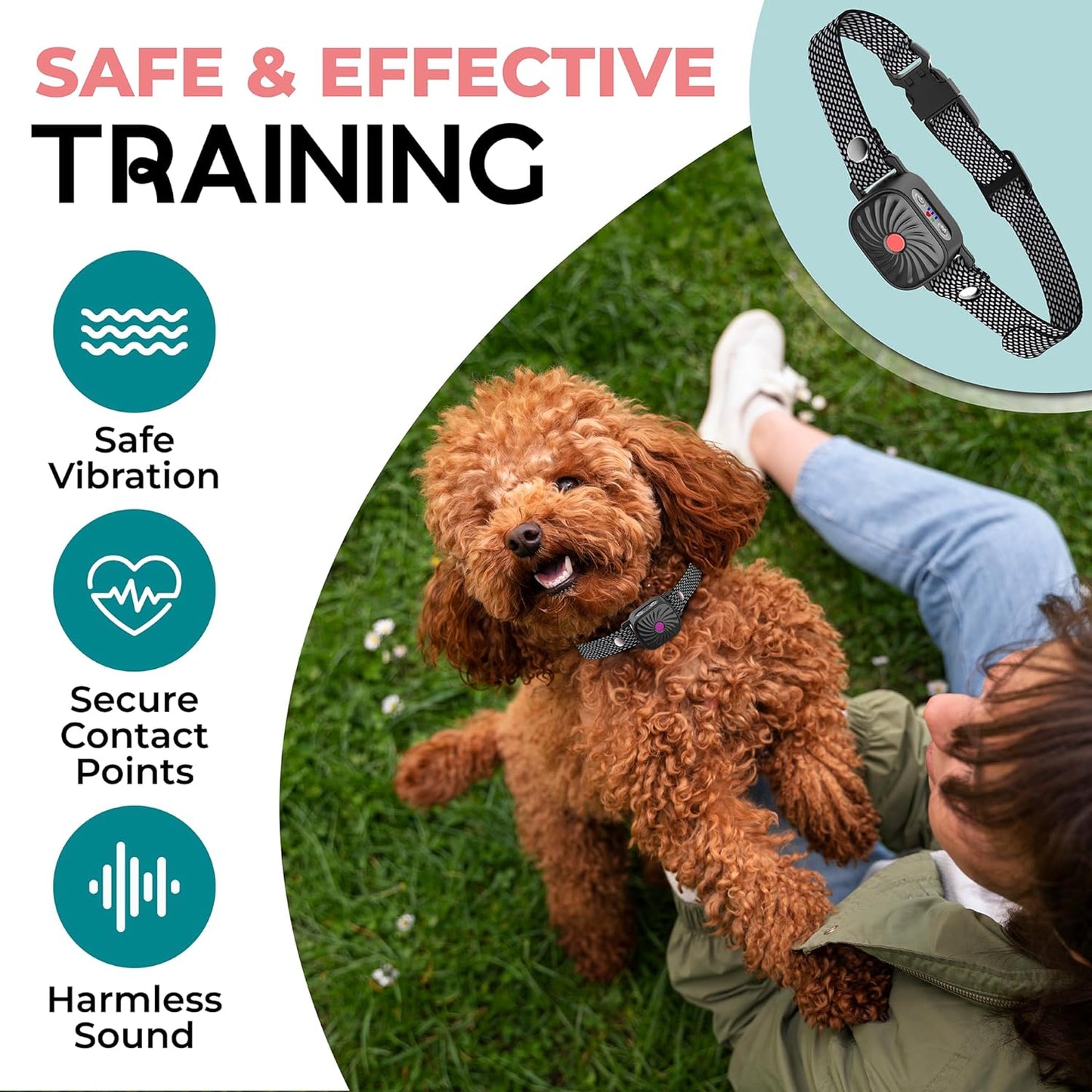 Anti-blaf Halsband voor Kleine Honden met Trillingen en Geluid | Verstelbaar 15-50 cm | Waterdicht IP87 | Hondentraining Oplossing
