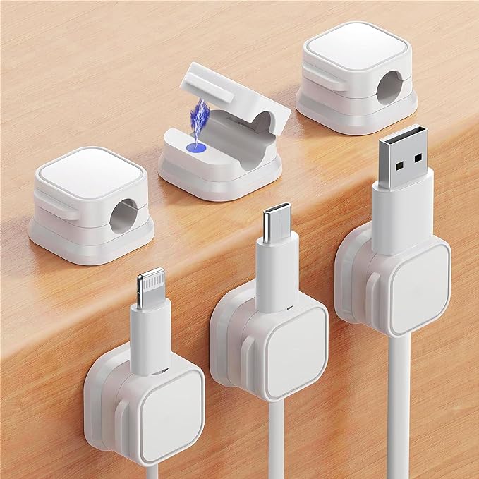 Magnetische Kabelclips Set 6 Stuks Bureauorganisatie Kabelmanagement Kabelhouders Bureau Opladers Thuiskantoor