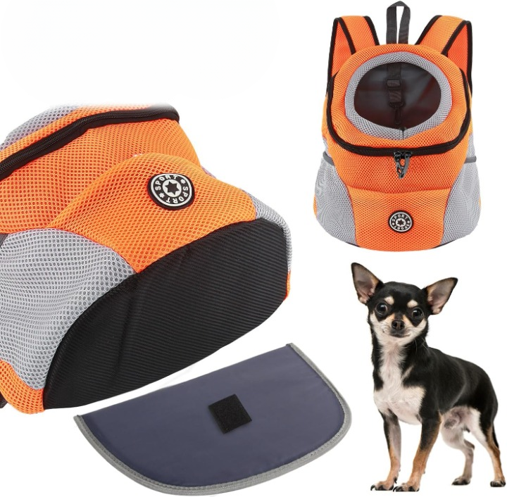 Hondenrugzak Nylon Mesh S M L tot 10kg 50cm Ergonomisch Heupband Veiligheidshaak Wandelen Stad Openbaar Vervoer Roze Oranje Groen Blauw Zwart