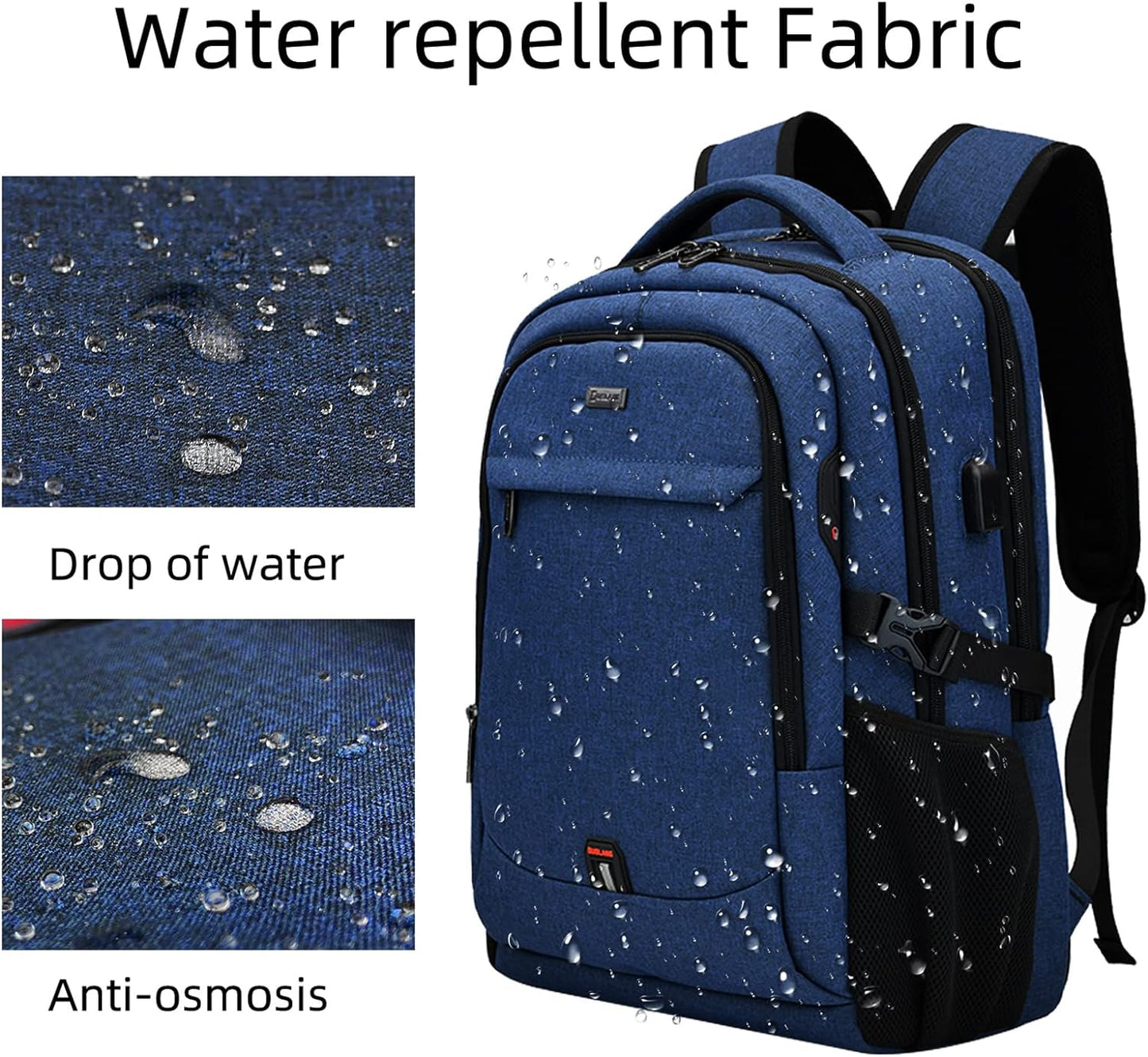 Waterdichte Laptop Reisrugzak met USB-Oplaadpoort & Georganiseerde Opslag – 13-17 Inch