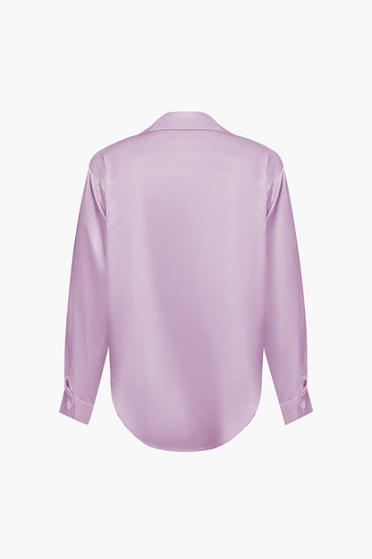 Vrouwelijke Blouse van Satijn Lang Mouw Elegant Model