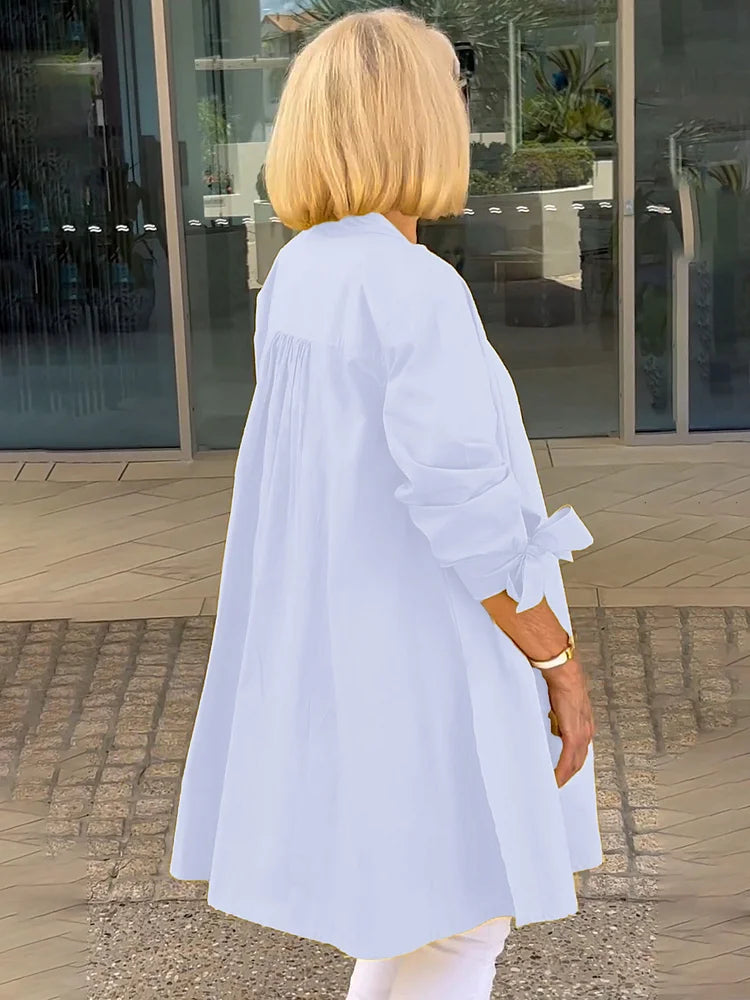 Lange Blousejurk Lichtgewicht Ademend Zomerjurk
