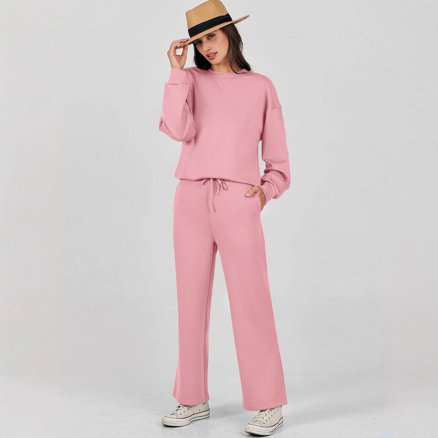 Dames Sweater Set Lange Mouwen Zacht Tweedelig Comfort