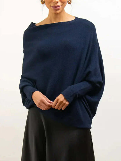 Dames Trui Asymmetrisch met Col en Drapé details