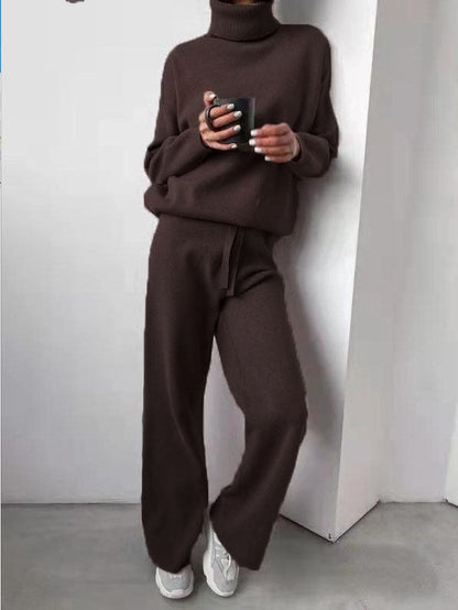 Dames Joggingset met Coltrui en Rechte Broek Comfortabel Casual