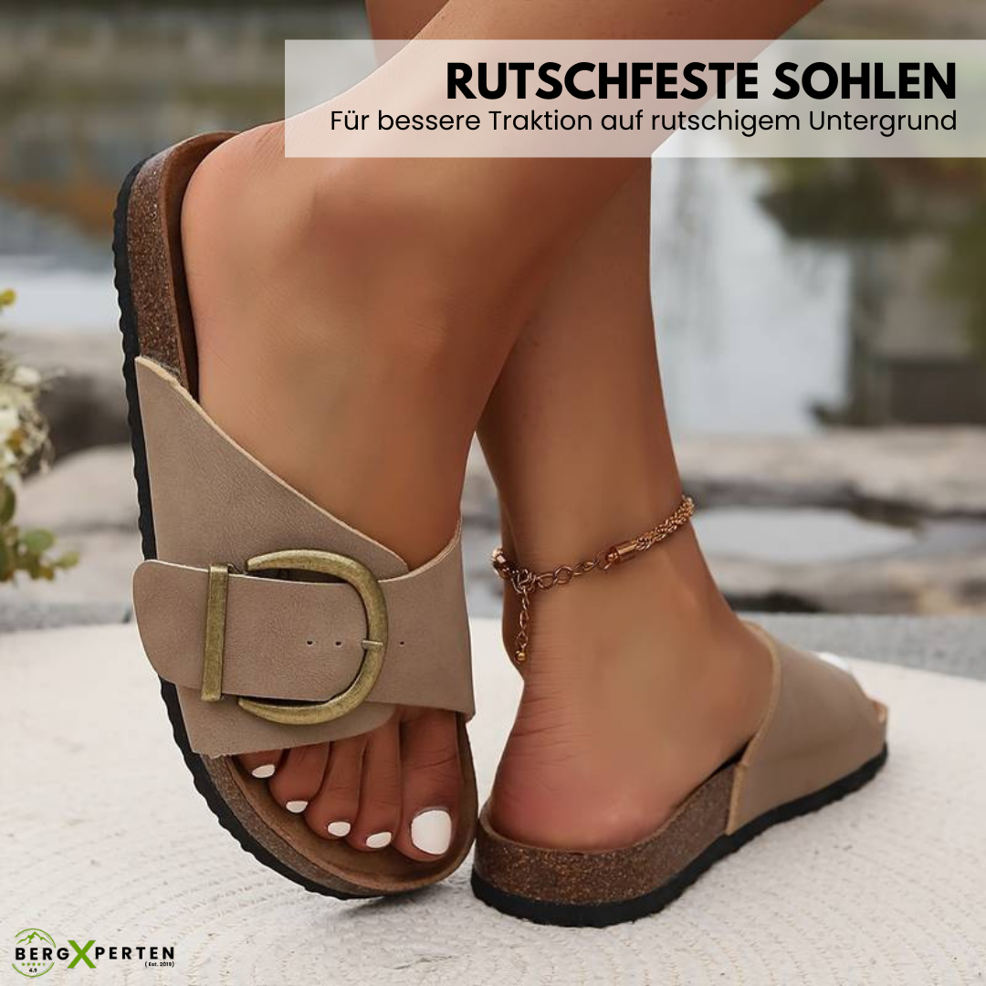 Comfortabele Dames Sandalen met Verstelbare Gespen en Kurkzool voor Optimale Voetondersteuning