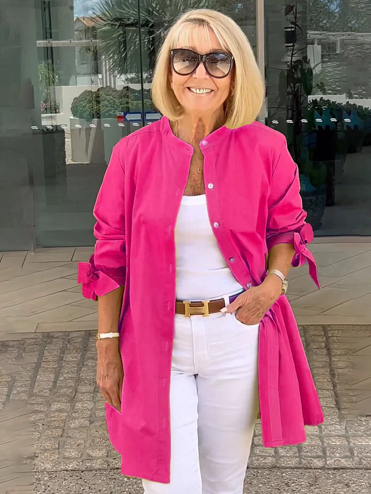 Lange Blousejurk Lichtgewicht Ademend Zomerjurk