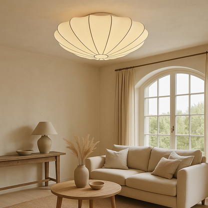 Nelson plafondlamp zijdevezel 3000K wit woonkamer slaapkamer cocoon design Japandi verlichting