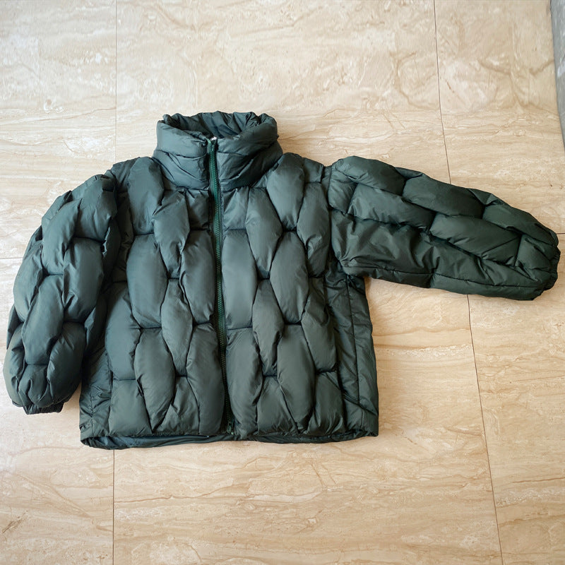 Dames Pufferjas Warm Oversized Gevlochten Jas