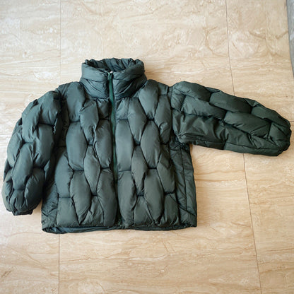 Dames Pufferjas Warm Oversized Gevlochten Jas