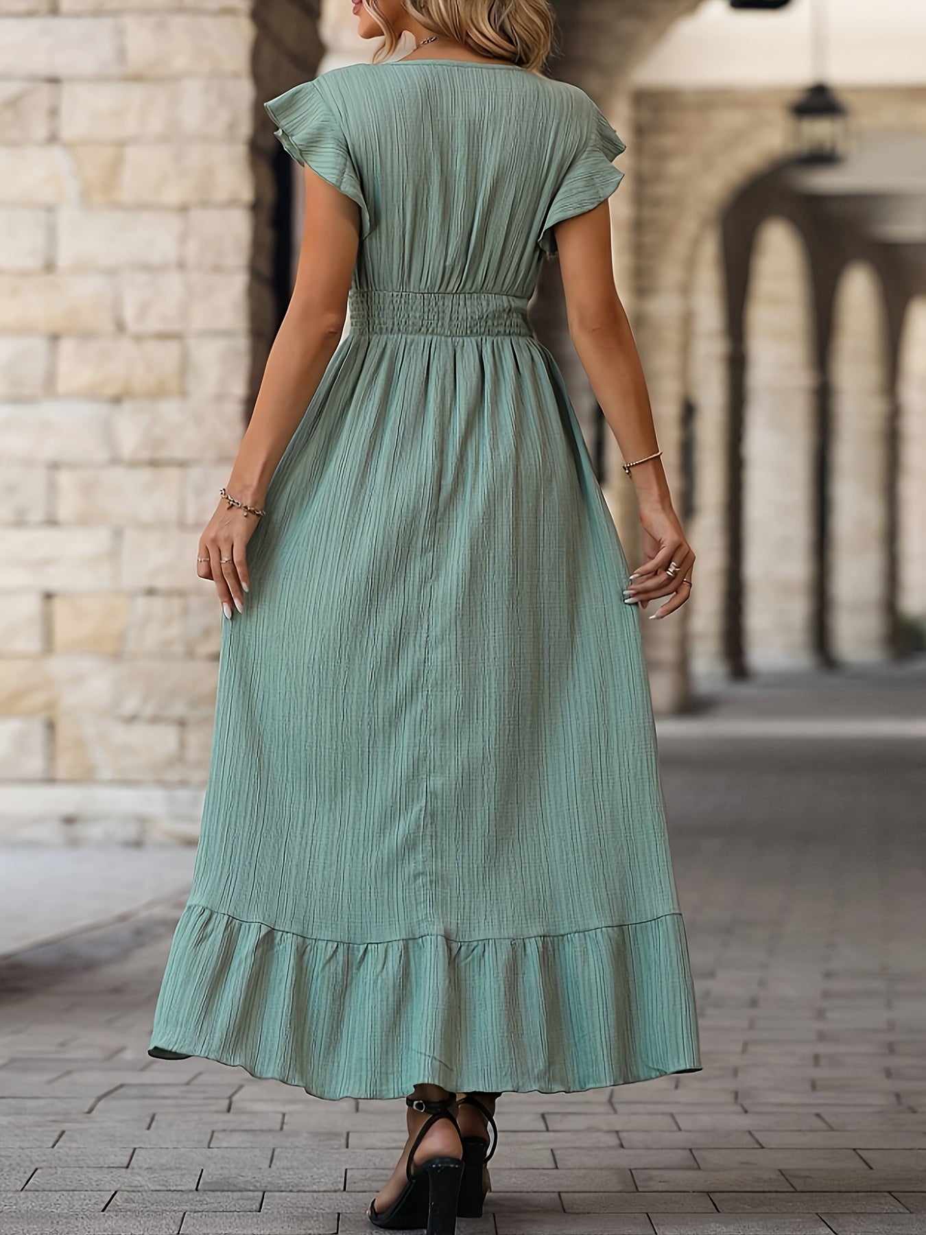 Elegante Ruffle Jurk voor Vrouw Vlinderrok Stijl