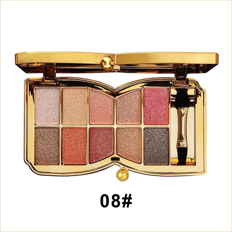 10-Kleurige Glitteroogschaduw Palet – Hoogglans Shimmer Poeder Make-up voor Glamoureuze Oogmake-up – Intense Pigmentatie