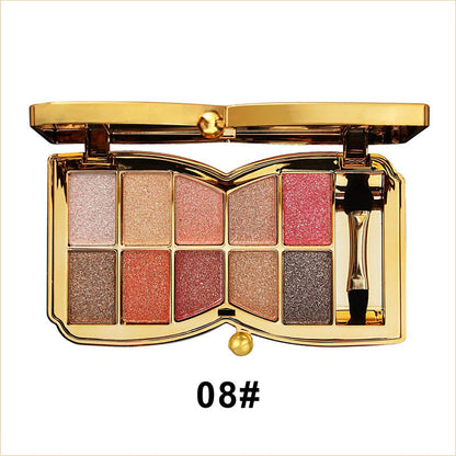 10-Kleurige Glitteroogschaduw Palet – Hoogglans Shimmer Poeder Make-up voor Glamoureuze Oogmake-up – Intense Pigmentatie