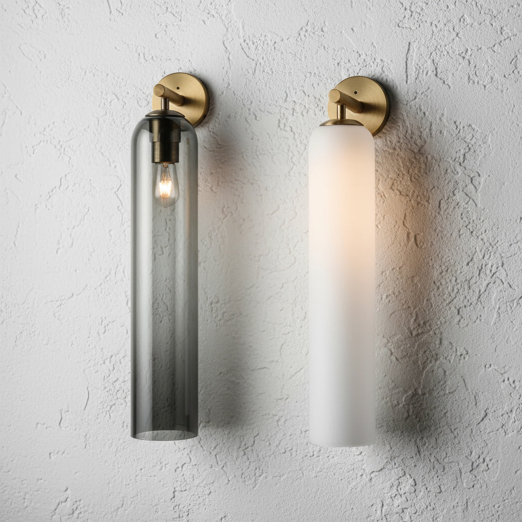 Glazen Wandlamp met Gouden of Zwarte Armatuur – Moderne Verlichtingstoevoeging