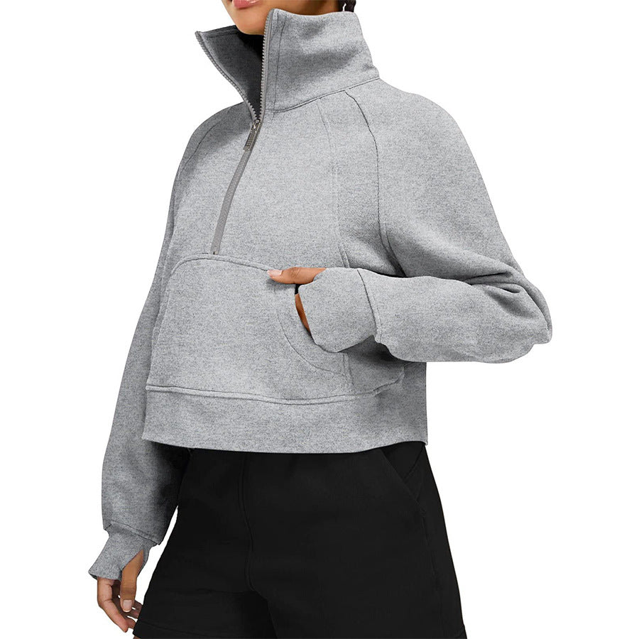 Dames Sweatshirt Zacht Sportief met Halve Rits - StudioMarella