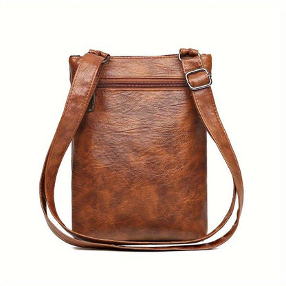 Vintage Schoudertas Retro Crossbody Kunstleer Dames Compacte Handtas Verstelbare Riem Casual Stijl Dagelijks