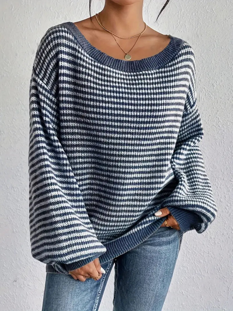 Gebreide Trui met Verlaagde Schouders voor Vrouw - Mode Vibes