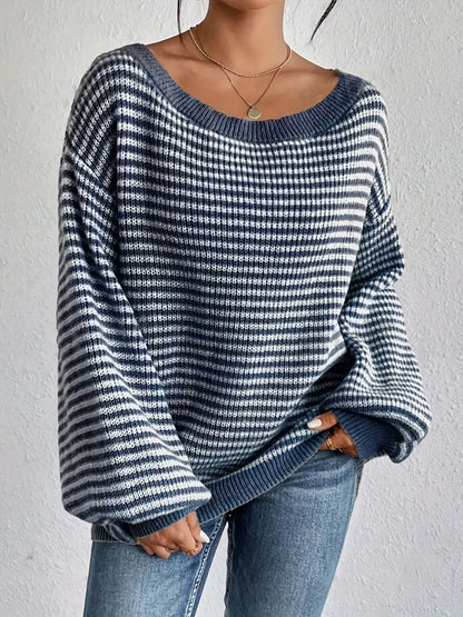 Gebreide Trui met Verlaagde Schouders voor Vrouw - Mode Vibes