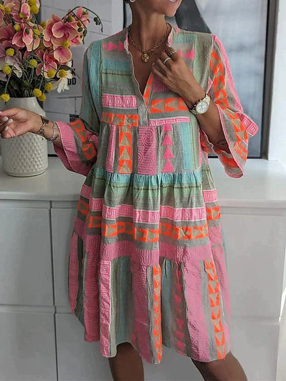 Vrouwelijke Zomerjurk Midi Elegante Jurk Zomerse Stijl