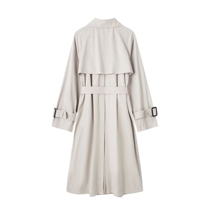 Dames Trenchcoat Lange Voorjaarsjas met Ceintuur Trendy Look