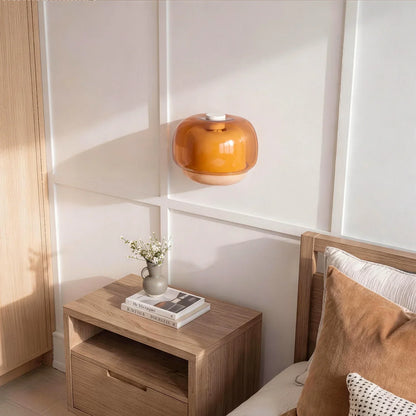 Moderne Glazen Wandlamp met Dubbele Paddenstoelkap – Kleurrijk Accent voor Slaapkamer en Gang