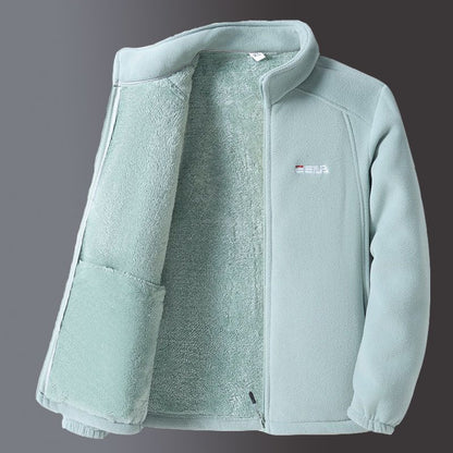 Dames Fleece Jas Zacht en Warm met Rits en Kraag