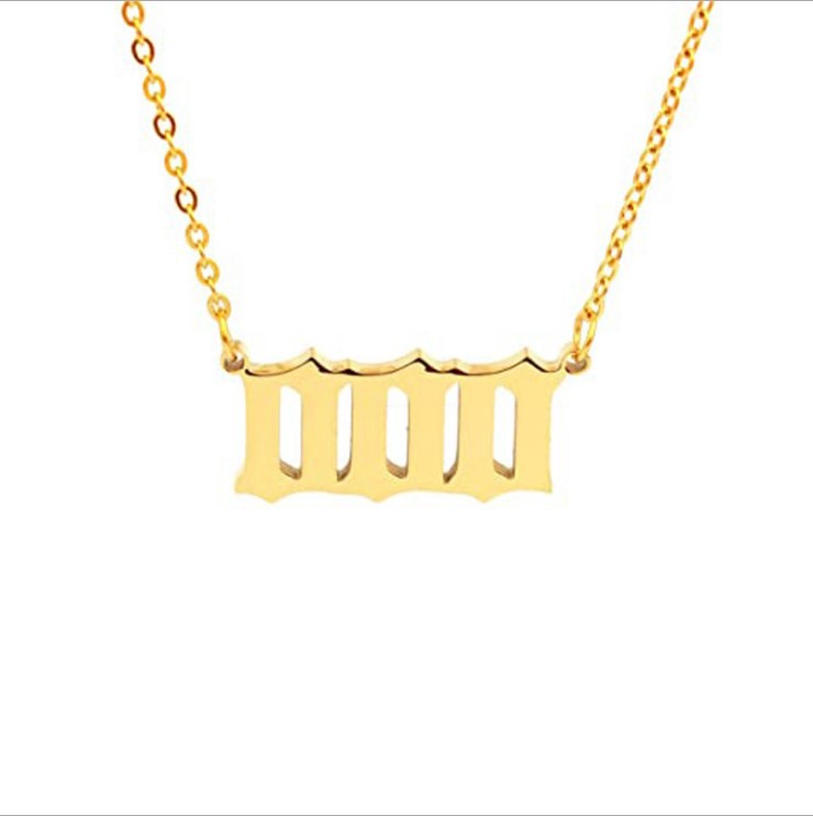 Gouden Ketting met Geluksengel en Cijfer Sieraad