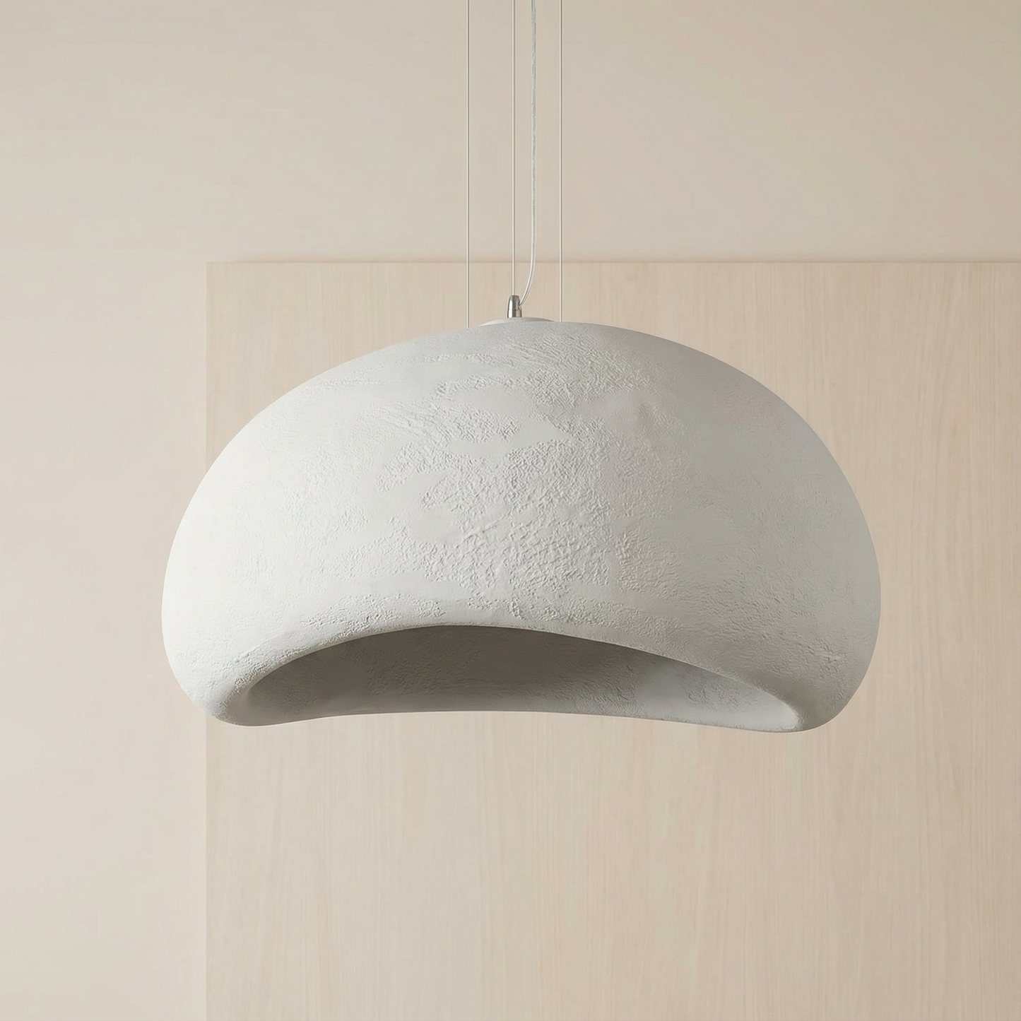 Minimalistische Hanglamp met Stenen Textuur – Moderne Verlichting in Scandinavische Stijl