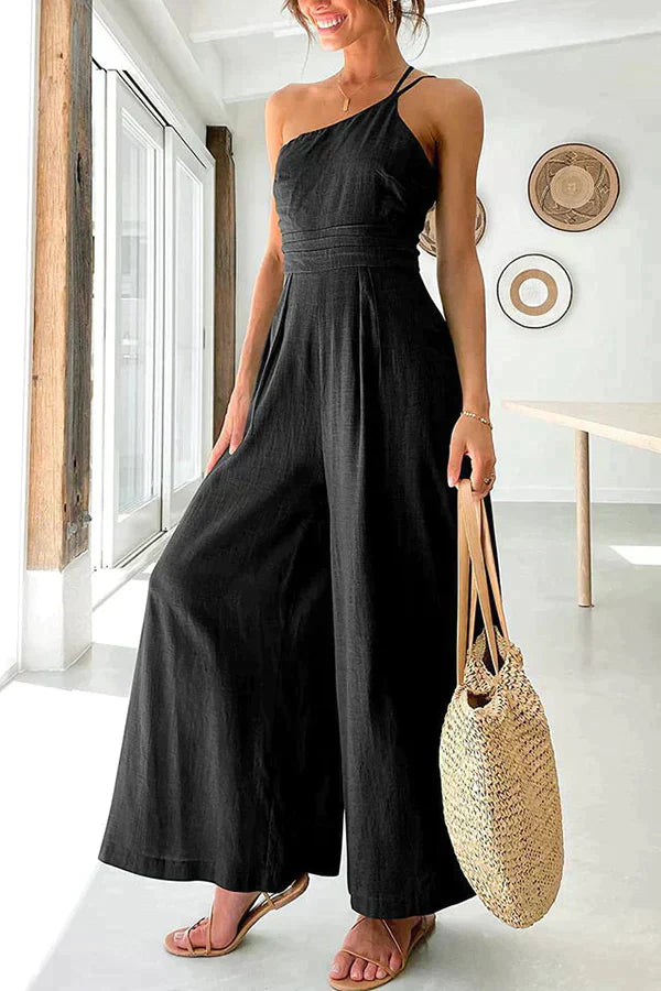 Jumpsuit Zwart Jurk voor Vrouw Elegante Stijl
