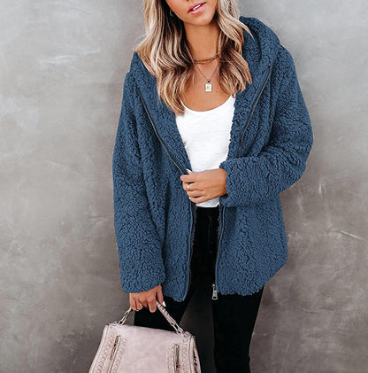 Dames Fleece Vest Teddy Soft Warm Met Capuchon