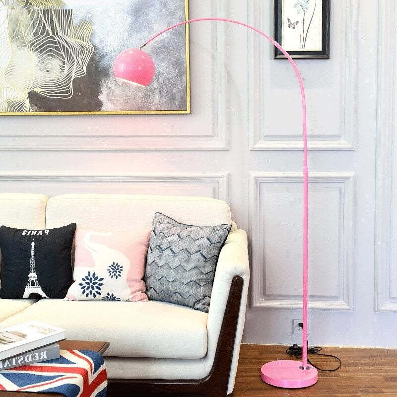 Vloerlamp Boogvorm Led Metaal Zwart Blauw Geel Roze Zilver Goud Dimbaar Woonkamer Slaapkamer