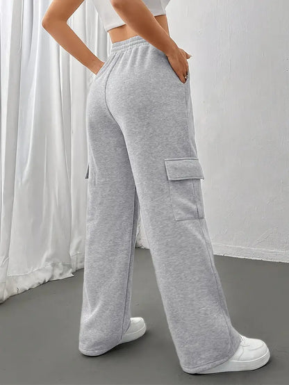 Dames Joggers Rechte Zijzakken Sportieve Broek