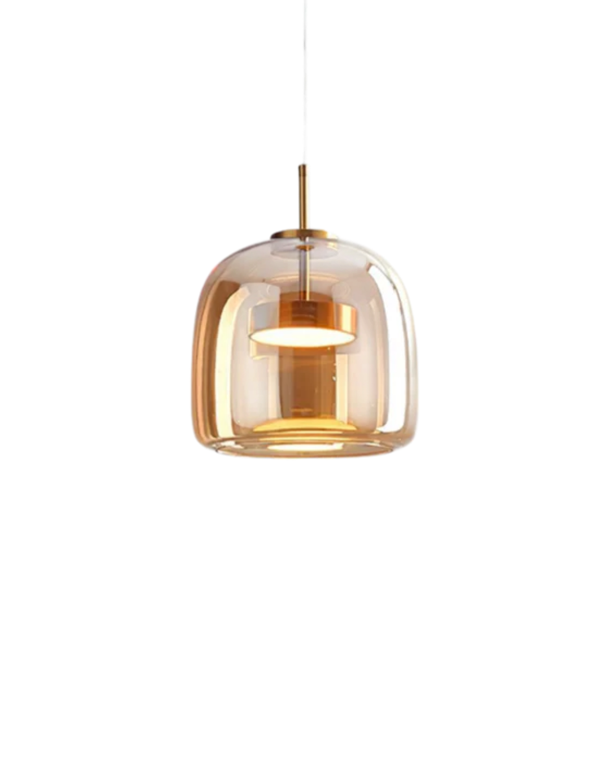 Hanglamp Rookglas met LED Verlichting Goud Zwart Amber Dimbaar Eetkamer | Scandinavische Glazen Plafondlamp Metalen Finish Keukeneiland Moderne Verlichting Woonkamer Design