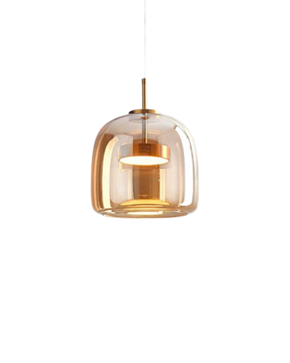 Hanglamp Rookglas met LED Verlichting Goud Zwart Amber Dimbaar Eetkamer | Scandinavische Glazen Plafondlamp Metalen Finish Keukeneiland Moderne Verlichting Woonkamer Design