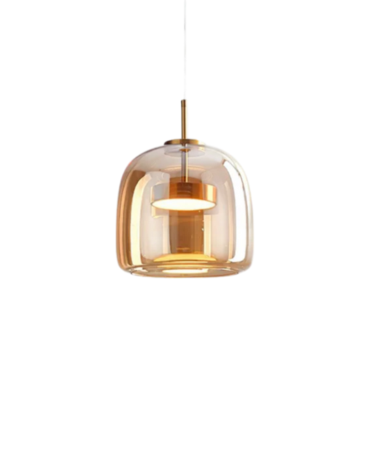 Hanglamp Rookglas met LED Verlichting Goud Zwart Amber Dimbaar Eetkamer | Scandinavische Glazen Plafondlamp Metalen Finish Keukeneiland Moderne Verlichting Woonkamer Design